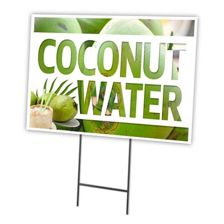 Coconut Water Yard Sign & Stake Outdoor Plastic Coroplast Window